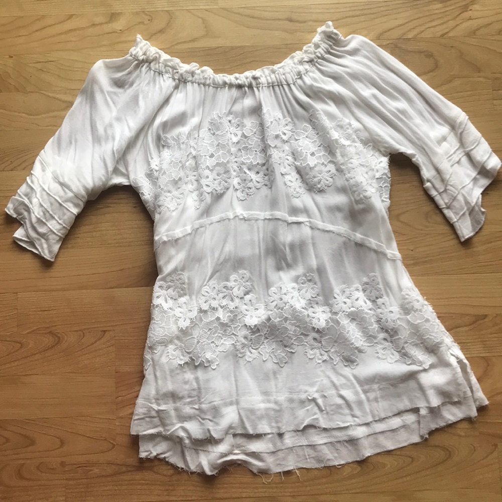 White off the shoulder boho top